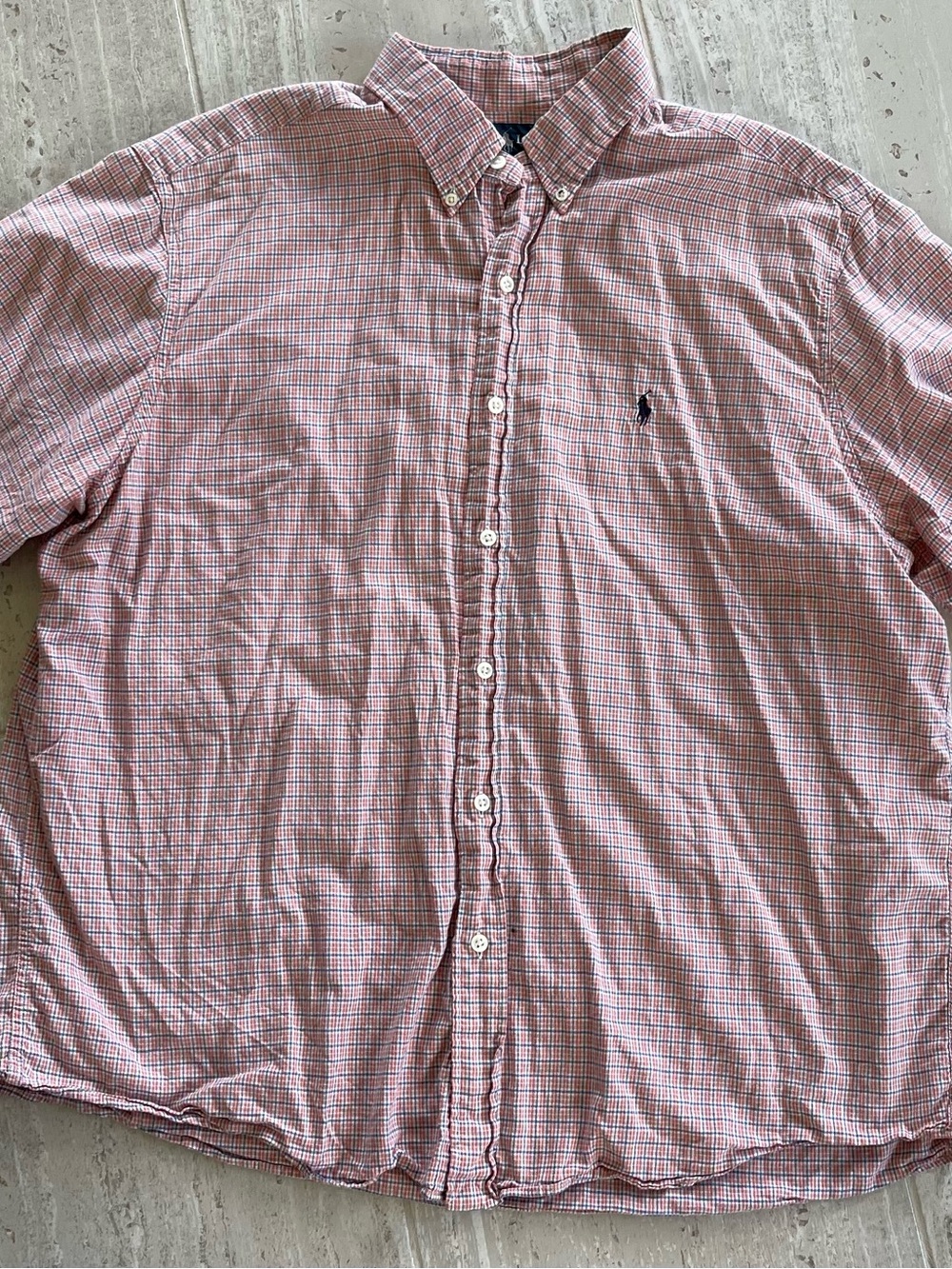 Ralph Lauren Red & Blue Micro-Check Button-Down Shirt